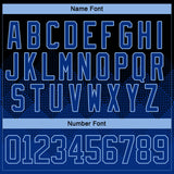 Custom Black Royal-Light Blue 3D Pattern Gradient Square Shapes Hockey Lace Neck Jersey