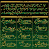 Custom Black Green-Old Gold 3D Pattern Gradient Square Shapes Hockey Lace Neck Jersey