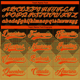 Custom Black Orange-Old Gold 3D Pattern Gradient Square Shapes Hockey Lace Neck Jersey