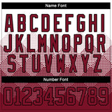 Custom White Crimson-Black 3D Pattern Gradient Square Shapes Hockey Lace Neck Jersey