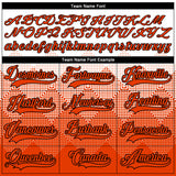 Custom White Orange-Black 3D Pattern Gradient Square Shapes Hockey Lace Neck Jersey