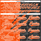 Custom Black Orange-White 3D Pattern Gradient Fashion Scratch Hockey Lace Neck Jersey