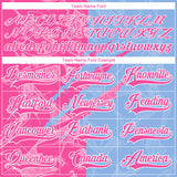 Custom Light Blue Pink-White 3D Pattern Gradient Fashion Scratch Hockey Lace Neck Jersey