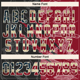 Custom Black Vintage USA Flag Crimson-Cream 3D Pattern Gradient Fashion Scratch Hockey Lace Neck Jersey