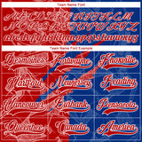 Custom Royal Red-White 3D Pattern Gradient Fashion Scratch Hockey Lace Neck Jersey