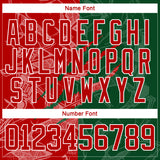 Custom Green Red-White 3D Pattern Gradient Fashion Scratch Hockey Lace Neck Jersey