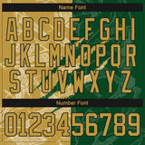 Custom Green Old Gold-Black 3D Pattern Gradient Fashion Scratch Hockey Lace Neck Jersey