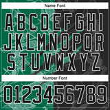 Custom Black Kelly Green-White 3D Pattern Gradient Fashion Scratch Hockey Lace Neck Jersey