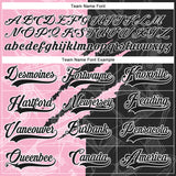 Custom Black Light Pink-White 3D Pattern Gradient Fashion Scratch Hockey Lace Neck Jersey