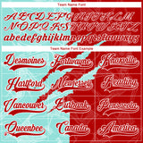 Custom Red Ice Blue-White 3D Pattern Gradient Fashion Scratch Hockey Lace Neck Jersey