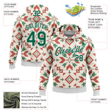 Custom Stitched City Cream Kelly Green-White 3D Christmas Sports Pullover Sweatshirt Hoodie