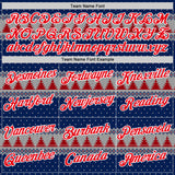 Custom Stitched Royal Red-White 3D Christmas Stripe Sports Pullover Sweatshirt Hoodie