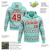 Custom Stitched Ice Blue Red-Cream 3D Christmas Ugly Sweater Sports Pullover Sweatshirt Hoodie