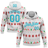 Custom Stitched White Lakes Blue-White 3D Christmas Ugly Sweater Sports Pullover Sweatshirt Hoodie