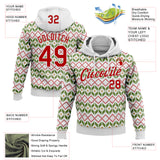 Custom Stitched White Red-White 3D Christmas Ugly Sweater Sports Pullover Sweatshirt Hoodie