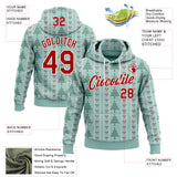 Custom Stitched Green Red-White 3D Christmas Ugly Sweater Sports Pullover Sweatshirt Hoodie
