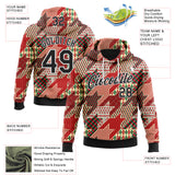Custom Stitched Red Black-White 3D Christmas Houndstooth Sports Pullover Sweatshirt Hoodie