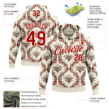 Custom Stitched Cream Red-Cream 3D Christmas Damask Floral Sports Pullover Sweatshirt Hoodie