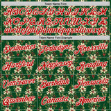 Custom Stitched Green Red-Cream 3D Christmas Floral Sports Pullover Sweatshirt Hoodie