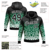 Custom Stitched Kelly Green Black-White 3D Pattern Design Geometrico Graph Sports Pullover Sweatshirt Hoodie