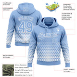 Custom Stitched Light Blue Light Blue-White 3D Pattern Design Geometrico Graph Sports Pullover Sweatshirt Hoodie