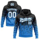 Custom Stitched Black White-Powder Blue 3D Pattern Design Abstract Shape Sports Pullover Sweatshirt Hoodie