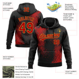 Custom Stitched Black Red-Old Gold 3D Pattern Design Geometrico Graph Sports Pullover Sweatshirt Hoodie