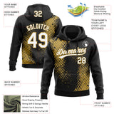 Custom Stitched Black White-Old Gold 3D Pattern Design Geometrico Graph Sports Pullover Sweatshirt Hoodie