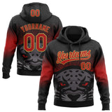 Custom Stitched Black Red-Old Gold 3D Pattern Design Leopardo Sports Pullover Sweatshirt Hoodie