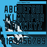 Custom Stitched Black Black-Sky Blue 3D Pattern Design Wolf Sports Pullover Sweatshirt Hoodie