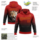 Custom Stitched Black Red-Old Gold 3D Pattern Design Leopardo Sports Pullover Sweatshirt Hoodie