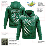 Custom Stitched Green Kelly Green-White 3D Pattern Design Leopardo Sports Pullover Sweatshirt Hoodie