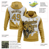 Custom Stitched Gray Old Gold-Black 3D Pattern Design Leopardo Sports Pullover Sweatshirt Hoodie