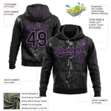 Custom Stitched Black Black-Medium Purple 3D Pattern Design Leopardo Sports Pullover Sweatshirt Hoodie