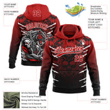 Custom Stitched Black Red-White 3D Pattern Design Leopardo Sports Pullover Sweatshirt Hoodie