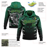 Custom Stitched Black Kelly Green-Old Gold 3D Pattern Design Leopardo Sports Pullover Sweatshirt Hoodie