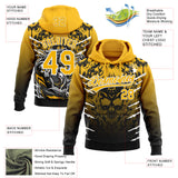 Custom Stitched Black Gold-White 3D Pattern Design Leopardo Sports Pullover Sweatshirt Hoodie