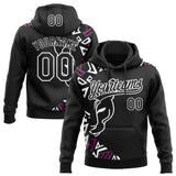 Custom Stitched Black Black-White 3D Pattern Design Leopardo Sports Pullover Sweatshirt Hoodie