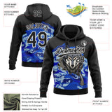 Custom Stitched Royal Black White-Sky Blue 3D Pattern Design Wolf Sports Pullover Sweatshirt Hoodie