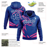 Custom Stitched Pink Royal-White 3D Pattern Design Wolf Sports Pullover Sweatshirt Hoodie