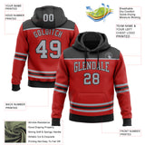 Custom Red Gray-Black 3D Pattern Design Game Day Carolina Inspired Sports Pullover Sweatshirt Hoodie