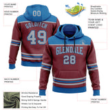 Custom Burgundy Gray-Blue 3D Pattern Design Game Day Colorado Inspired Sports Pullover Sweatshirt Hoodie