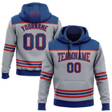 Custom Gray US Navy Blue-Red 3D Pattern Design Game Day Columbus Inspired Sports Pullover Sweatshirt Hoodie