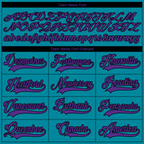 Custom Teal Purple Neon Green-Black 3D Pattern Fragment Art Hockey Lace Neck Jersey