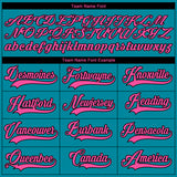 Custom Teal Pink Neon Green-Black 3D Pattern Fragment Art Hockey Lace Neck Jersey