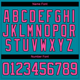 Custom Teal Pink Neon Green-Black 3D Pattern Fragment Art Hockey Lace Neck Jersey