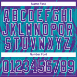 Custom Teal Purple-White 3D Pattern Splash Art Hockey Lace Neck Jersey