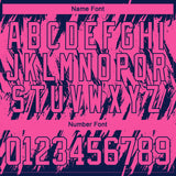 Custom Pink Navy-White 3D Pattern Splash Art Hockey Lace Neck Jersey