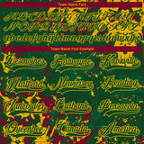 Custom Green Gold-Maroon 3D Fluid Art Splash Hockey Lace Neck Jersey
