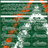 Custom Green Orange-White 3D Splash Art Hockey Lace Neck Jersey